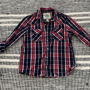Sunny company size L Blue and red plaid Mens button up shirt
